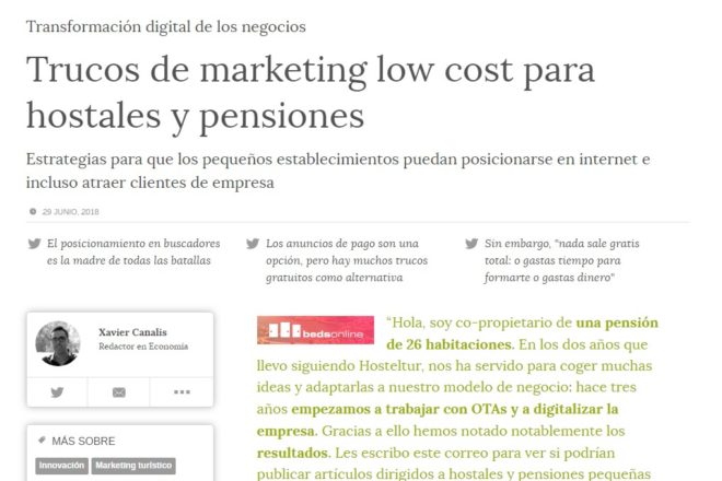 Trucos de marketing low cost para hostales y pensiones Estrategias para que los pequeños establecimientos puedan posicionarse en internet e incluso atraer clientes de empresa